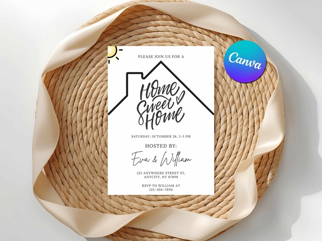 Editable Housewarming Invitation Template, Modern Minimalist Home Party ...