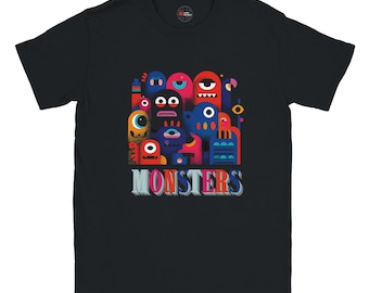 Colorful Monsters T-Shirt: Funny Cartoon Graphic Tee