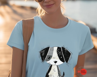 Cartoon Puppy Dog T-Shirt: Gildan Unisex Tee