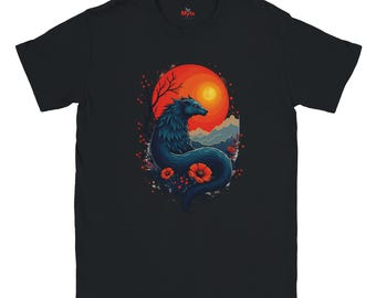 Fantasy Dragon T-Shirt: Mythical Sunset Creature Tee