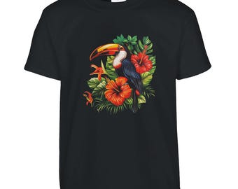Kids Toucan T-Shirt: Tropical Bird Jungle Graphic Tee
