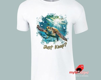 Green Sea Turtle T-Shirt: Organic Cotton Ocean Life Graphic Tee