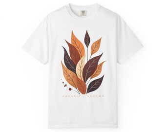 Autumn Leaves T-Shirt, Minimalist Botanical Tee, Fall Nature Shirt, Cottagecore Leaf Graphic, Comfort Colors