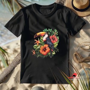 Tropcal Toucan T-shirt, Summer Shirt,Casul Wear, Gift shirt, Tropical shirt