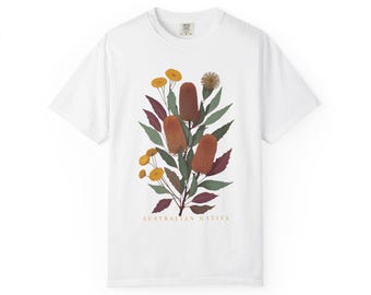 Australian Native Banksia Botanical T-Shirt, Wildflower Eucalyptus Nature Tee