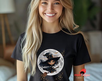 Witch T-Shirt – Full Moon Halloween Spooky Tee