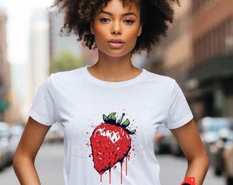Strawberry T-shirt, Strawberry Fruit, T Shirts, Summer Wear