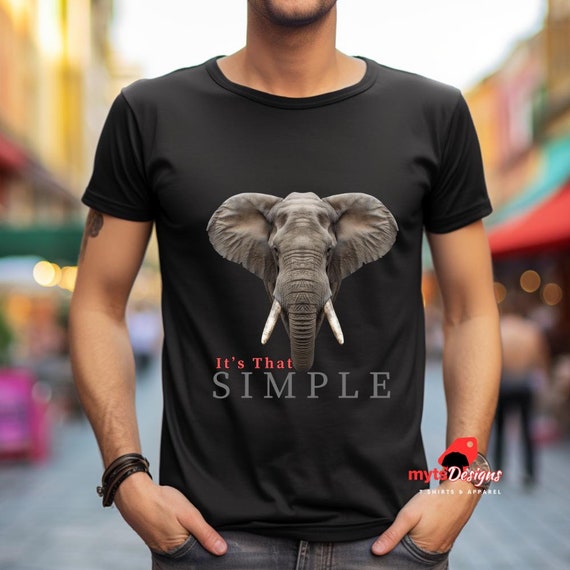 Elephant Graphic T-shirt: Minimalist Design, Eco-friendly Cotton