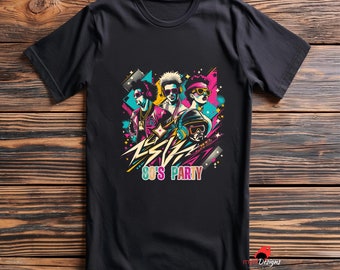 Camiseta retro de fiesta de los 80: temática musical vintage