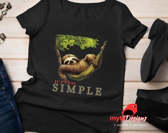 Camiseta de perezoso perezoso en hamaca, camiseta de perezoso relajante