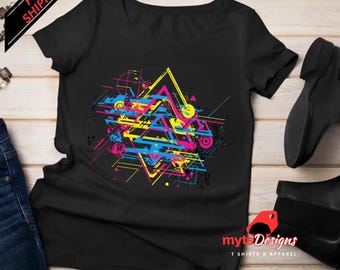 Geometric Triangle Pattern T-Shirt, Minimalist Abstract Art Tee, Modern Geometry Graphic Shirt, Unisex Gift"