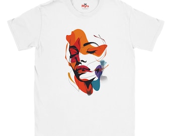 Abstract Face T-Shirt: Modern Line Art Graphic Tee