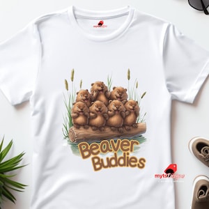 ビーバーバディーズTシャツ ビーバーバディーズかわいい動物Tシャツ、楽しいビーバーフレンズグラフィックTシャツ、愛らしいビーバーギフト