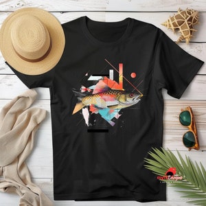 Geometric Fish Graphic T-Shirt: Modern Art Unisex Tee