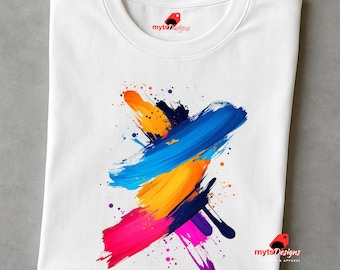 Abstract Paint Stroke T-Shirt – Color Splash Artist Tee, Bold Colorful Brushstroke Shirt for artist