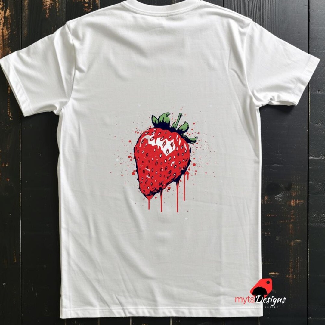 Tシャツ・カットソー [WONDERVISITOR] Ascii Strawberry Overfit T-shirt Amazon.com: Strawberry Pocket Shirt Strawberry Art T-Shirt