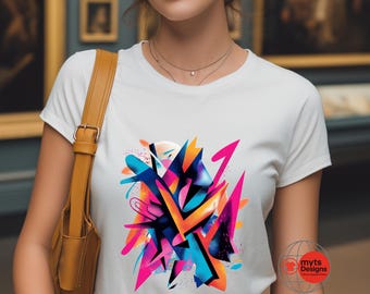 Vibrant Abstract Graffiti T-Shirt – Bold Street Art Style Tee for Men & Women | MytsDesigns