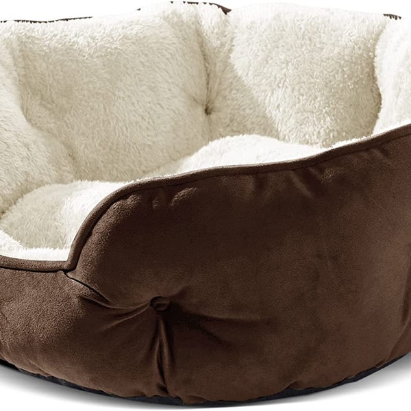 Small Dog Bed for Small Dogs, Cat Beds for Indoor Cats, Pet Bed for Puppy and Kitty, Extra Soft & Machine Washable with Anti-Slip