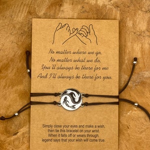 Pulsera de la amistad Yin&Yang, tamaño ajustable Yin&Yang Rund