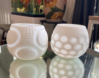 Set of White Modern Anthropology Votive Candleholders