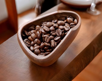 Walnut Coffee Bean Dosing Tray, Walnut Coffee Tray, Wooden Dosing Cup, Coffee Bean Holder, Coffee Tray