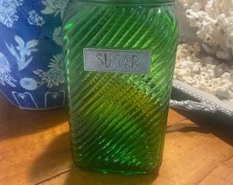 Vintage Green Hoosier Coffee Jar