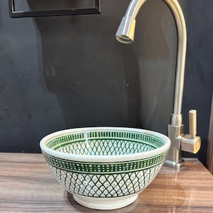 Handmade Ceramic Sink-Bathroom Ceramic Sink-Moroccan Basin-Hand Painted Ceramic Sink-Vanity-Kitchen Tub-Pottery Bathroom Sink-Clay Bowl
