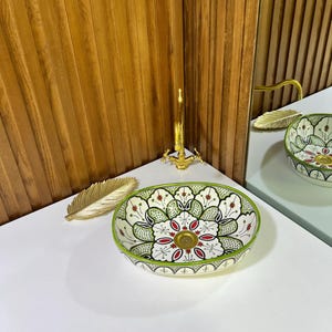 Handcrafted Bathroom-Sink oval-Bathroom Decor Oval Sink-Moroccan Basin-Hand Painted Ceramic oval Sink-Vanity-Kitchen Tub-Oval Bathroom Sink