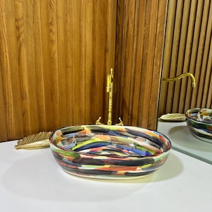 Handmade Ceramic oval Sink-Bathroom Ceramic Oval Sink-Moroccan Basin-Hand Painted Ceramic oval Sink-Vanity-Kitchen Tub-Oval Bathroom Sink