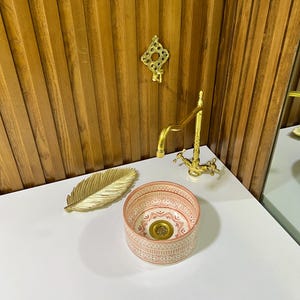 Handmade Ceramic Sink-Bathroom Ceramic Sink-Moroccan Basin-Hand Painted Ceramic Sink-Vanity-Kitchen Tub-Pottery Bathroom Sink-Clay Bowl