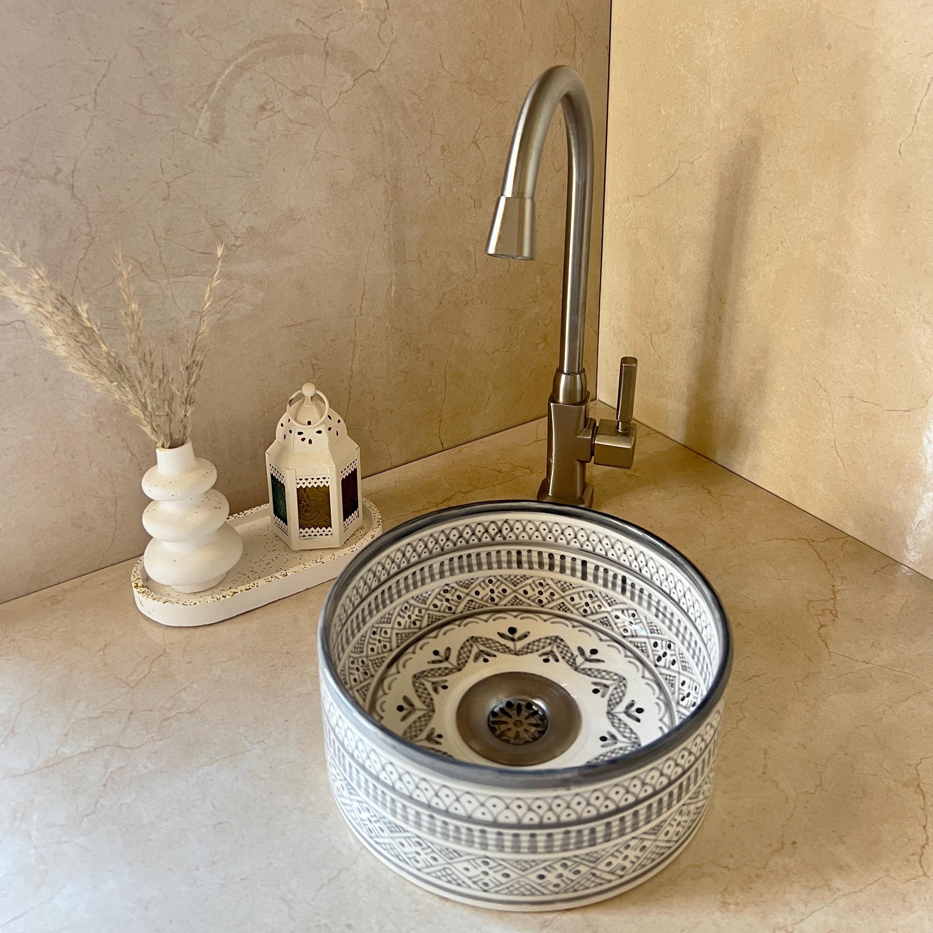 Photo inspiration: Fresh Look at Hand Painted Ceramic Bathroom Sink Custom Made Moroccan Bathtub