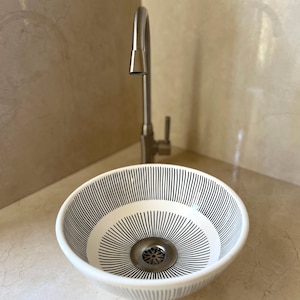 Handmade Ceramic Sink-Bathroom Ceramic Sink-Moroccan Basin-Hand Painted Ceramic Sink-Vanity-Kitchen Tub-Pottery Bathroom Sink-Clay Bowl