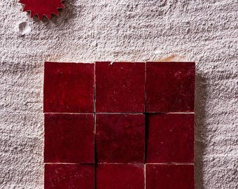 10 x 10 cm marokkanische authentische Zellige-Fliese, handgemachte Keramikfliesen, natürliche Zellige-Fliesen für Küche und Bad