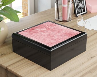 Jewelry Box With Stunning Pink Marble Abstract Pattern