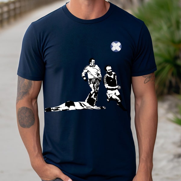 Iconic Scotland T-shirt Football shirt euro2024 Tartan army , Minimalist short sleeve tee men and women summer tee navy and white