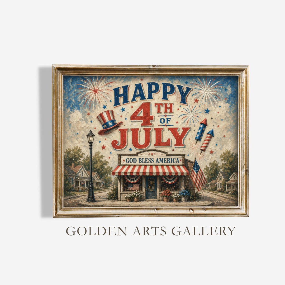 Vintage 4th of July Printable Wall Art, Patriotic Americana Decor ...