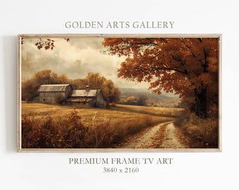 Vintage Farmhouse Autumn Landscape Art for Samsung Frame TV (Digital Download)