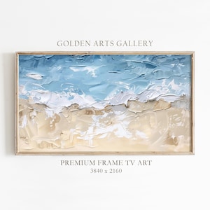 Blue Summer Frame TV Art Samsung Frame TV Art Abstract Ocean Waves Soft Blue Seascape Beach Painting Coastal Wall Decor Digital Screensaver