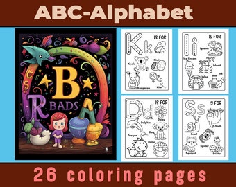 Alphabet Coloring Book l Alphabet Coloring Book for Kids l A-Z Coloring Book l Alphabet Book for Children