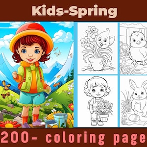 Spring Coloring Pages Kids Adults Unique Colouring Bundle Outdoors Nature Dogs Cats Birds Printable 200 Coloring Pages for Kids
