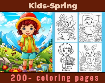 Spring Coloring Pages Kids Adults Unique Colouring Bundle Outdoors Nature Dogs Cats Birds Printable 200 Coloring Pages for Kids