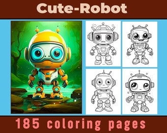 185+ Printable Cute Robot Coloring Pages for Kids and Adults