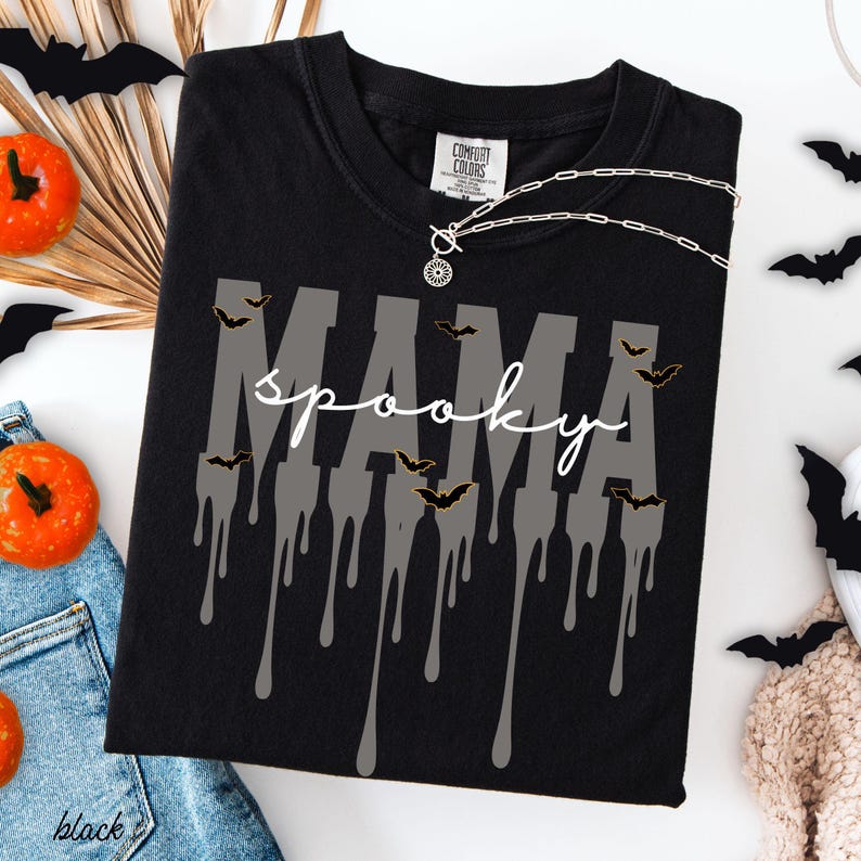 Chemise de maman effrayante Chemise d'Halloween pour maman Couleurs confort d'Halloween Chemise de maman pour maman Chemise d'Halloween cadeau Chemise de maman d'Halloween Tee-shirt de maman effrayant d'Halloween image 1