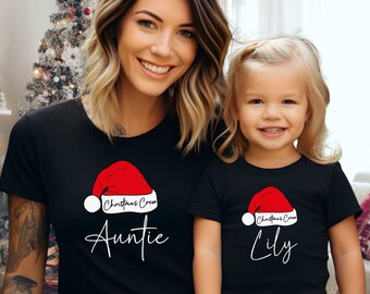 Family Christmas Pajama Shirts, Matching Family PJs, Personalized Christmas Jammies, Mom Dad Kids Christmas Crew Shirts, Custom Name Tees