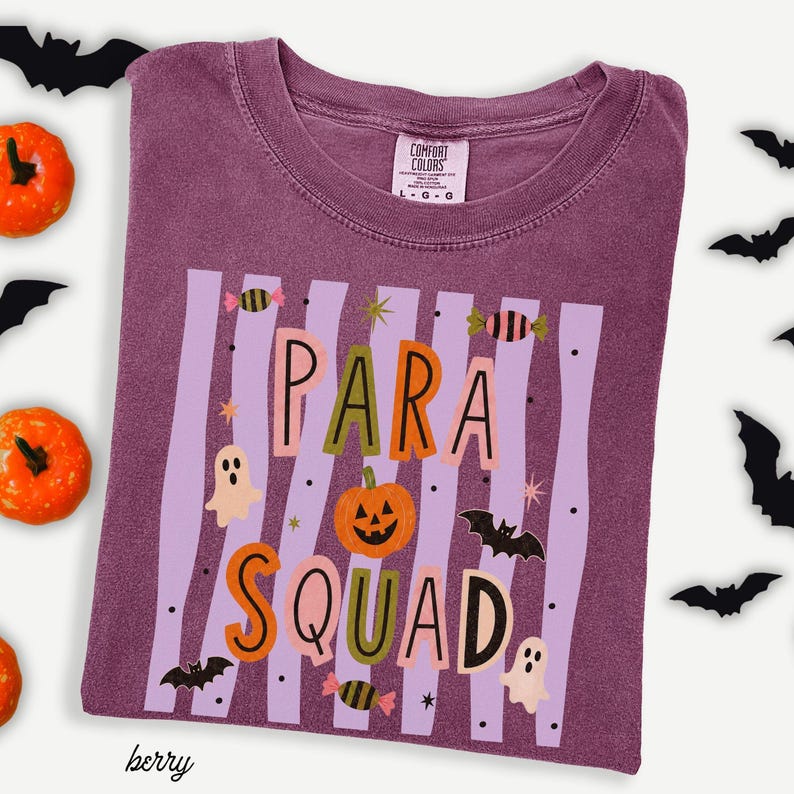 Spooky Para Squad Shirt, Halloween Paraprofessional Tee, Cute Classroom Aide Shirt, Pumpkin Teacher Assistant Gift Group Shirts Teacher Aide image 14