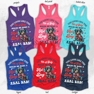 You Look Like The 4th Of July Makes Me Want A Hot Dog Real Bad Tank Independence Tank Funny 4th July dachshund dog Tank Lover merica GGT035 Bild 1