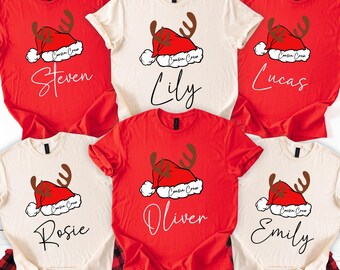 Cousin Christmas Pajama Shirts, Matching Cousin PJs, Personalized Cousin Crew Shirts, Kids Christmas Jammies, Custom Name Holiday Tees