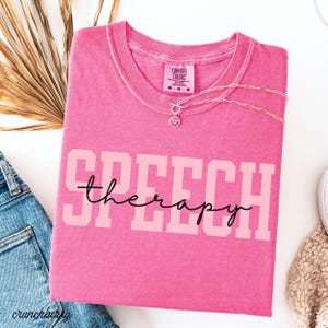 Speech Therapy Shirt SLP Comfort Colors Shirt SLPA Gift For Speech Therapist Group Shirt Speech Language Pathologist Speech Pathologist Tee image 3