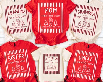 Personalized Family Christmas Shirts, Custom Name Christmas Shirt, Matching Family Christmas Tee, Christmas Crew Shirt, Family Holiday Shirt