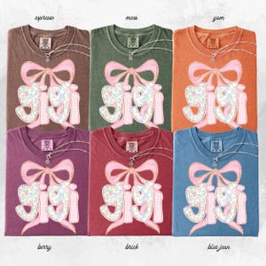Gigi Shirt Gift For Gigi Tshirt Mother's Day Gift For Grandma Gifts Coquette Bow Gigi Shirt Comfort colors Baby Announcement Tee Grandmother Bild 9